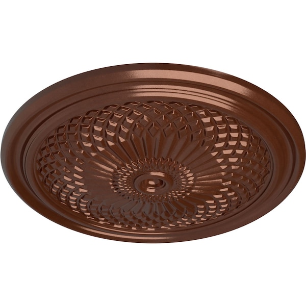 Trinity Ceiling Medallion (Fits Canopies Up To 3), Hand-Painted Copper Penny, 22OD X 1 3/4P